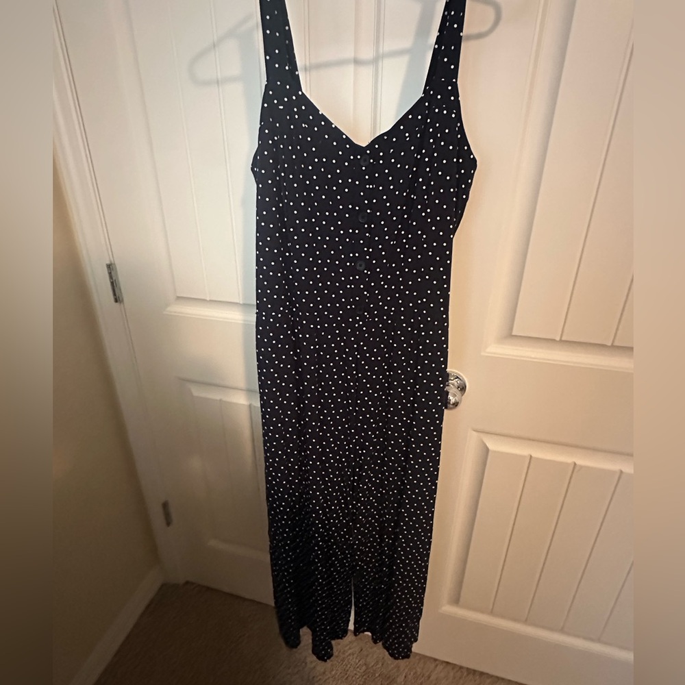 EUC- LOFT Outlet Navy/White Polka Dot Jumpsuit - XL - Picture 4 of 5